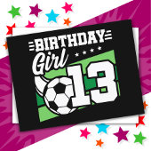 13歳のサッカーフットボール 13歳の誕生日プレゼント 女の子 ポストカード