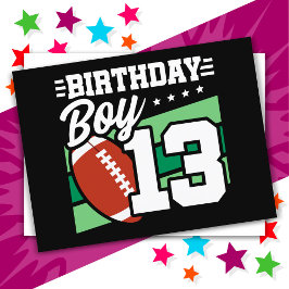 13歳のサッカー パーティーテーマ 13歳の誕生日 男の子 ポストカード