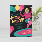 13歳のトランポリンガール 誕生日パーティーに飛び込もう 招待状 (スタンド正面)