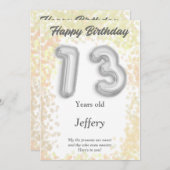 13歳のハッピーバースデーカード (正面/裏面)