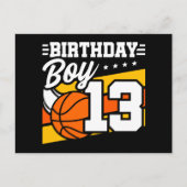 13歳のバスケットボールパーティー 13歳の誕生日男子 ポストカード (正面)