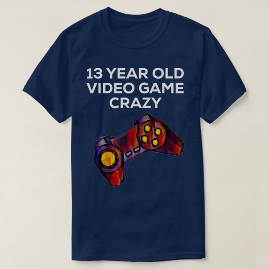 13歳のビデオゲーム熱狂する Tシャツ (デザイン正面)