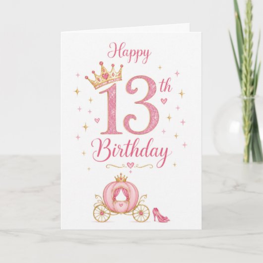 13歳のプリンセスの誕生日 カード (正面)