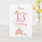 13歳のプリンセスの誕生日 カード (黄色い花)