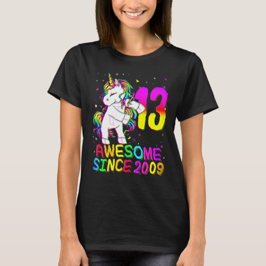 13歳のユニコーン フロッシング 13歳の誕生日 少女 Tシャツ (正面)