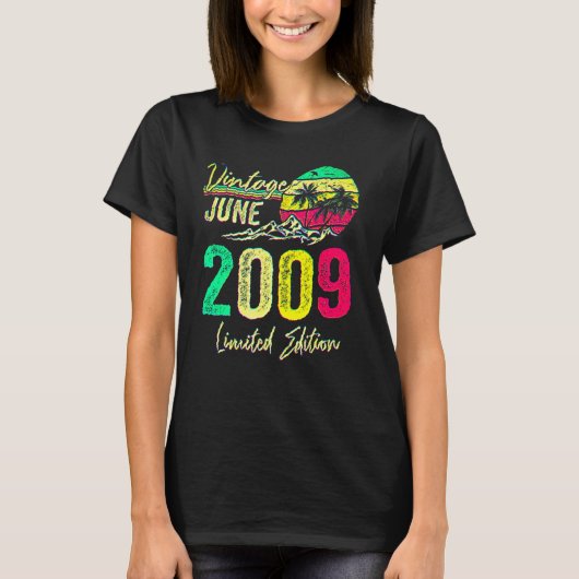 13歳のヴィンテージ 2009年6月 13歳の誕生日 Tシャツ (正面)
