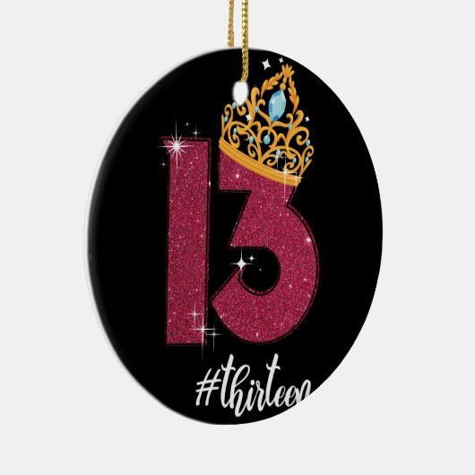 13歳の公式10代の若者13位の誕生日贈答 セラミックオーナメント (右)