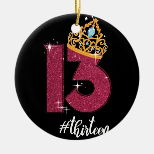 13歳の公式10代の若者13位の誕生日贈答 セラミックオーナメント (正面)