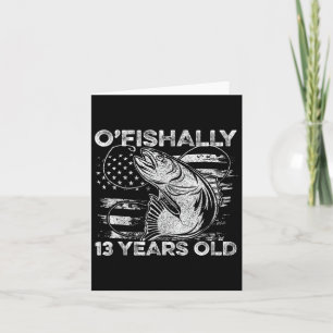 13歳の古いシャツ13誕生日魚釣り カード