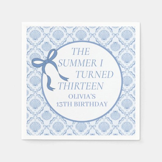 13歳の夏の誕生日 スタンダードカクテルナプキン (正面)