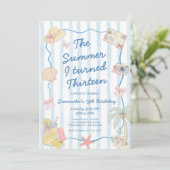 13歳の夏 誕生日おめでとう Whimsical Summer 招待状 (スタンド正面)