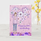 13歳の女の子のためのバースデー・カード カード (黄色い花)