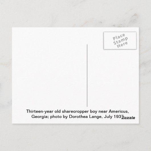 13歳の子どもがジョージアで野を耕す ポストカード (裏面)