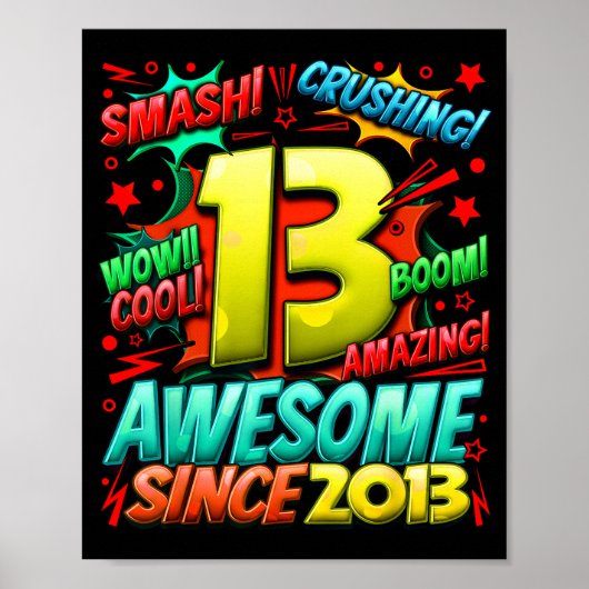 13歳の男の子のための13歳の誕生日おめでとう ポスター (正面)