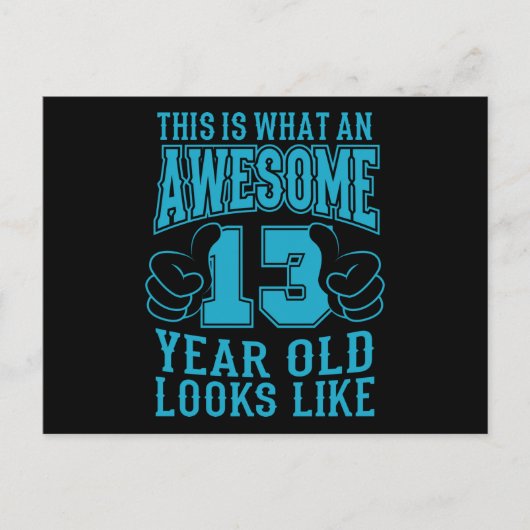 13歳の素晴らし13誕生日 ポストカード (正面)