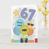 13歳の誕生日おめでとうティーン6 7 ジョークグッズ カード (黄色い花)