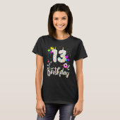 13歳の誕生日おめでとうドーナツTシャツ 女の子 Tシャツ (正面フル)