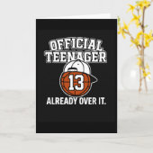 13歳の誕生日おめでとう公式ティーンジョーク スケルトン カード (黄色い花)