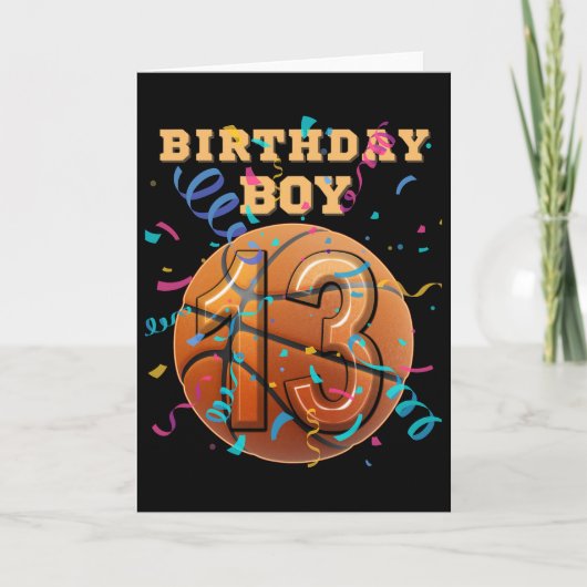 13歳の誕生日おめでとう少年ティーンスケート選手 カード (正面)