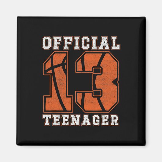 13歳の誕生日おめでとう少年パーティー ビスケトビー マグネット (正面)