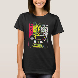 13歳の誕生日おめでとう少年 レベル13のロックが解除されました 公式ティーン Tシャツ
