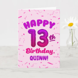 13歳の誕生日おめでとう カスタムネームカード カード