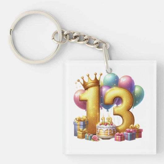13歳の誕生日おめでとう キーホルダー (正面)