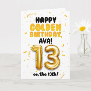 13歳の誕生日おめでとう ゴールデンバースデーカード ティーン向け カード