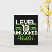 13歳の誕生日おめでとう！レベル13アンロック カード (黄色い花)