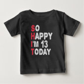 13歳の誕生日おめでとう 今日は13歳の誕生日 面白いプレゼント ベビーTシャツ (正面)