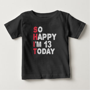 13歳の誕生日おめでとう!今日は13歳!ギフトアイデア 面白い ベビーTシャツ