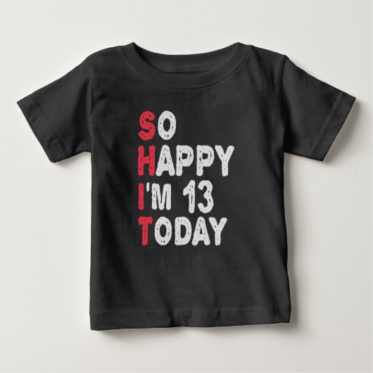 13歳の誕生日おめでとう！今日は13歳！面白いプレゼント ベビーTシャツ (正面)