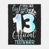 13歳の誕生日おめでとう 女の子 かわいい 公式 ティーンエイジャー フリースブランケット (正面)