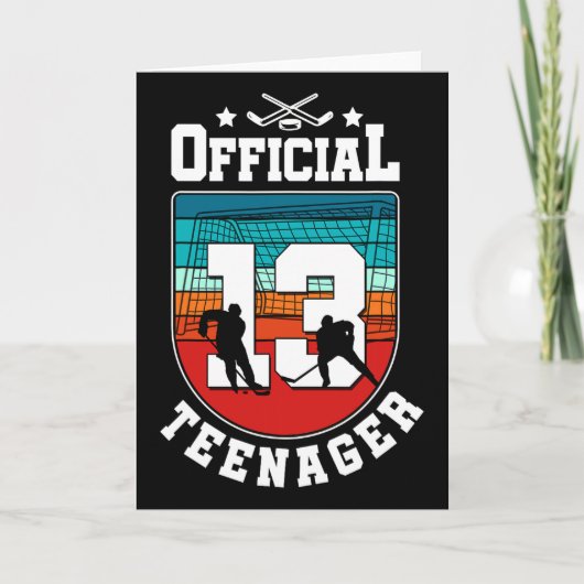 13歳の誕生日おめでとう!少年ホッケー カード (正面)