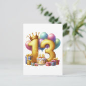 13歳の誕生日おめでとう 案内ポストカード (スタンド正面)