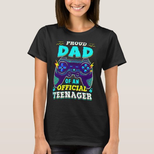 13歳の誕生日お父さん公式ティーンエイジャーのビデオゲーム Tシャツ (正面)