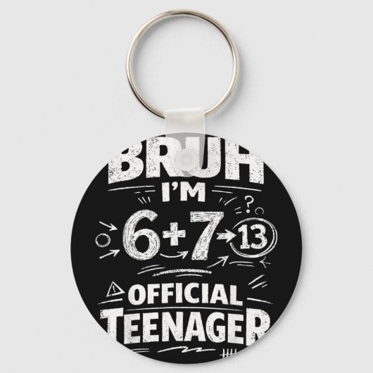 13歳の誕生日お祝いTシャツ 13歳 誕生日プレゼント 6 7 キーホルダー (正面)