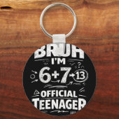 13歳の誕生日お祝いTシャツ 13歳 誕生日プレゼント 6 7 キーホルダー (正面)