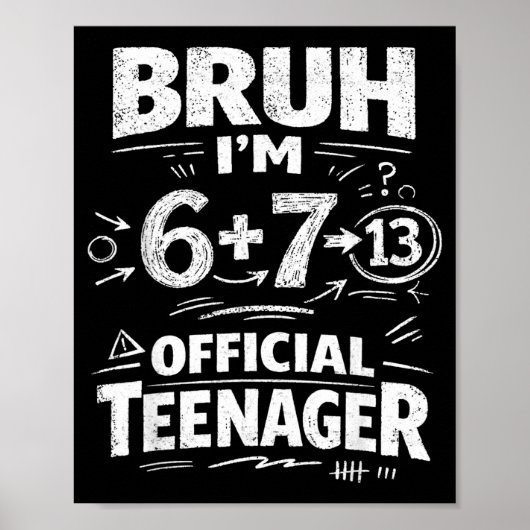 13歳の誕生日お祝いTシャツ 6 7 歳の誕生日プレゼント 13歳 ポスター (正面)