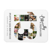 13歳の誕生日が正式に10代の若者写真コラージュ マグネット (横)