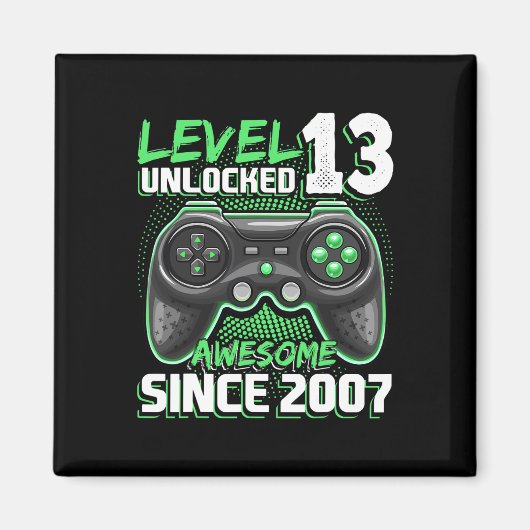 13歳の誕生日におすすめの2007年ビデオゲーム13周年記念 マグネット (正面)