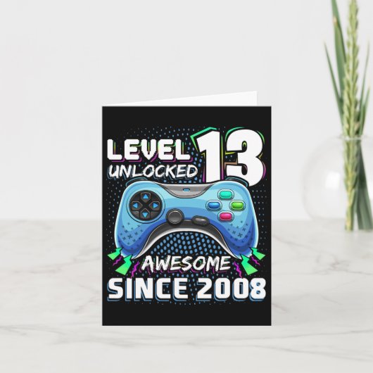 13歳の誕生日におすすめの2008年ビデオゲーム13周年記念 カード (正面)