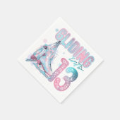 13歳の誕生日のスケートで滑るパーティー スタンダードカクテルナプキン (角)