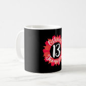 13歳の誕生日の公式10代の若者13歳のコーヒー コーヒーマグカップ (正面左)