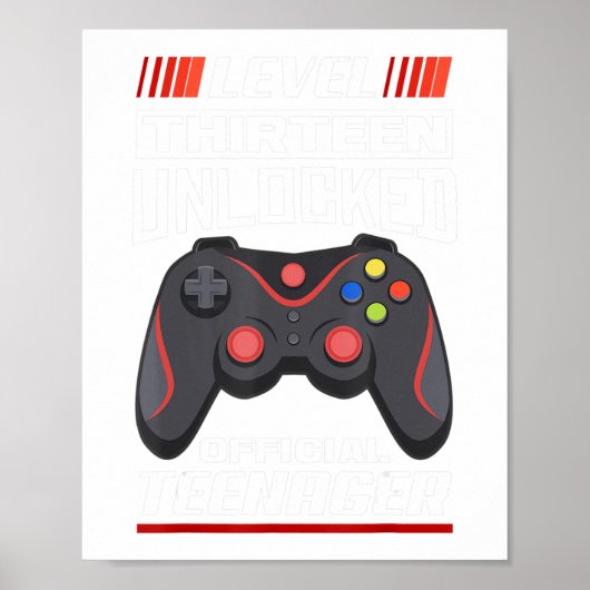 13歳の誕生日の男の子10代の若者誕生日ゲーマーゲームg ポスター (正面)