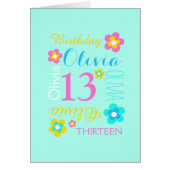 13歳の誕生日の花アクアカスタムピンクイエロー (正面)