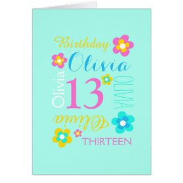 13歳の誕生日の花アクアカスタムピンクイエロー