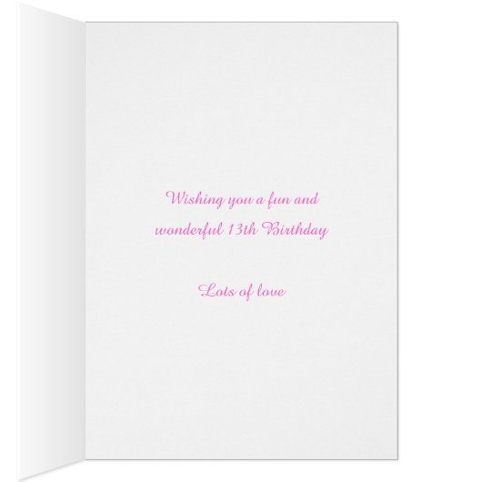 13歳の誕生日の花アクアカスタムピンクイエロー (内側 (右))