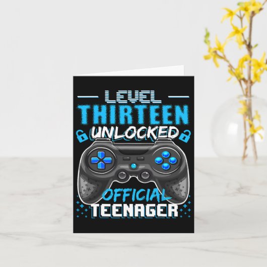 13歳の誕生日を記念した非公式ティーンゲーム カード (黄色い花)