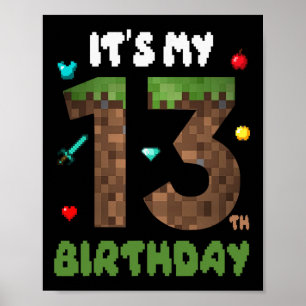 13歳の誕生日を迎えたゲーマーさんへ 面白いギフト ポスター